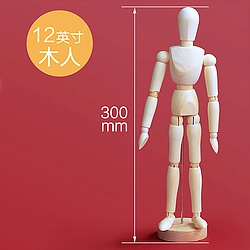 12 Inch Movable Wooden Human Model