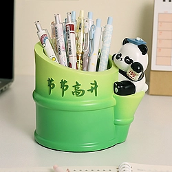 3D Panda Climb Bamboo Style Desk Pen Holder
