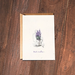 Best Wishes Lavender Card With Envelope