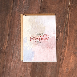 Happy Valentine’s Soft Pastel Card With Envelope
