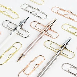 2 Pcs Multifunctional Metal Paper Clip and Pen Holder