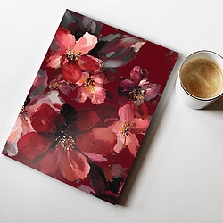 A4 Size Ruled Notebook (Crimson Blossom)