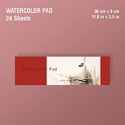 Extra Long Mini Handmade Cotton Paper Watercolor Drawing Pad