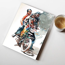 Modern A4 Bike Painting Notebook for Writing Handbook