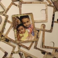 Vintage Paper Photo Frames With Wooden Clips Wall Decoration